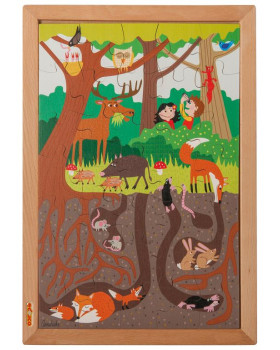 EDUCO - Drevené puzzle Nad a pod  - V lese
