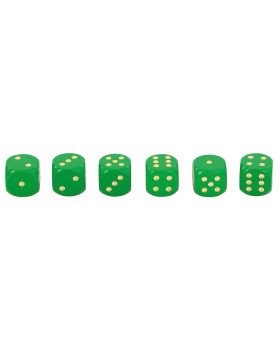 Drevené kocky s bodkami, 10 ks - zelené
