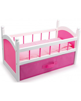 Ružová posteľ pre bábiky