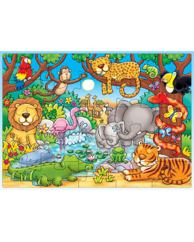 Puzzle - nájdi zvieratko v džungli