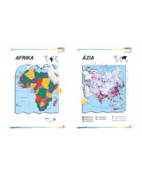 Zemepisné mapy / obrazy - svet, Európa, Afrika, Áz