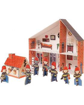 Kartónový domček - Požiarnici