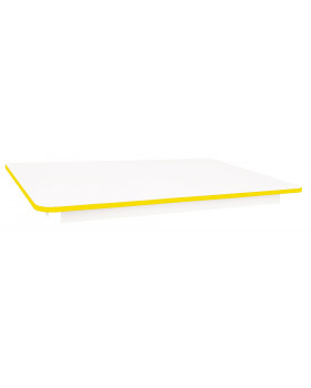 Stolová doska 18 mm, BIELA, obdĺžnik 125x80 cm, žltá