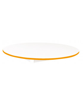 Stolová doska 18 mm, BIELA, kruh 125 cm, oranžová