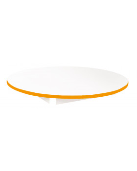 Stolová doska 18 mm, BIELA, kruh 90 cm, oranžová