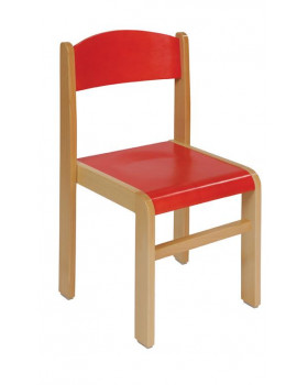 Drevená stolička BUK - červená - 31 cm