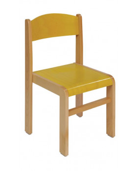 Drevená stolička - BUK - žltá 31 cm