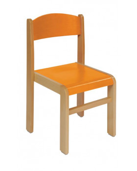 Drevená stolička BUK - oranžová - 35 cm