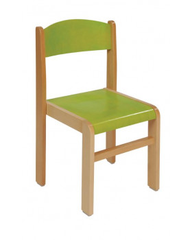 Drevená stolička BUK - zelená - 35 cm