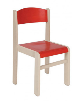 Drevená stolička JAVOR BIELENÝ-červená, 31 cm VYP