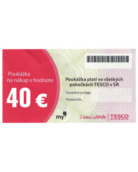 TESCO poukážka 40 eur