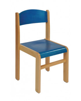Stolička drev. BUK modrá 38  cm