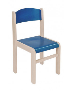 Drevená stolička JAVOR BIELENÝ-modrá, 38 cm VYP