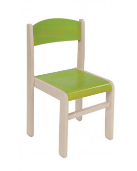 Drevená stolička JAVOR BIELENÝ-zelená, 38 cm VYP