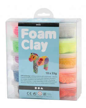 Foam Clay - základné farby, 10 farieb
