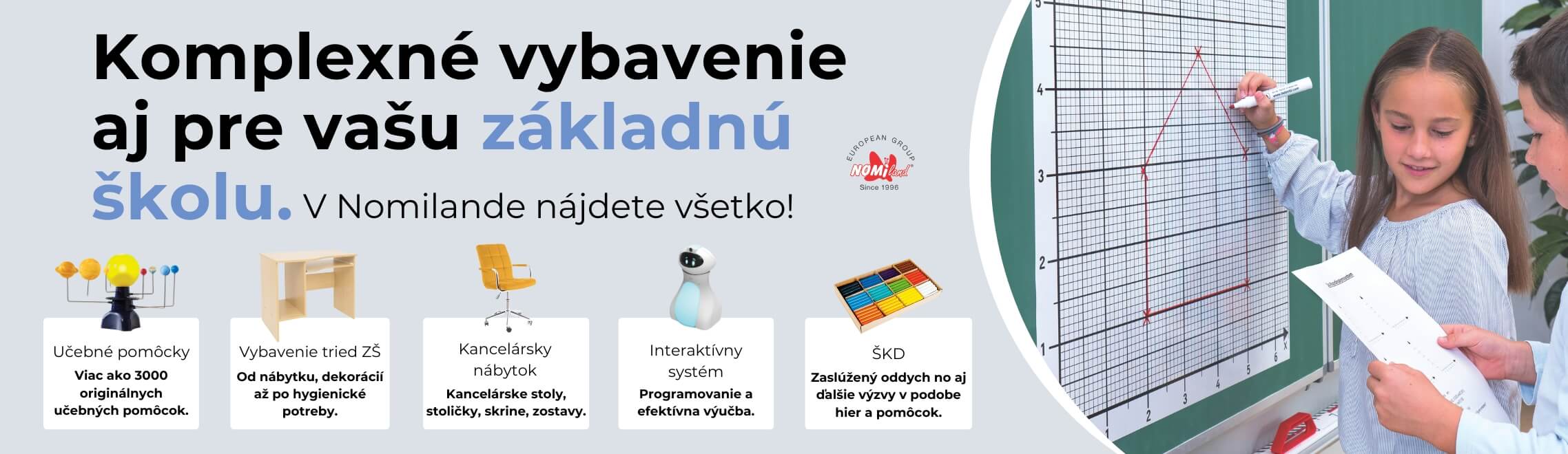 Ponuka produktov pre základné školy.