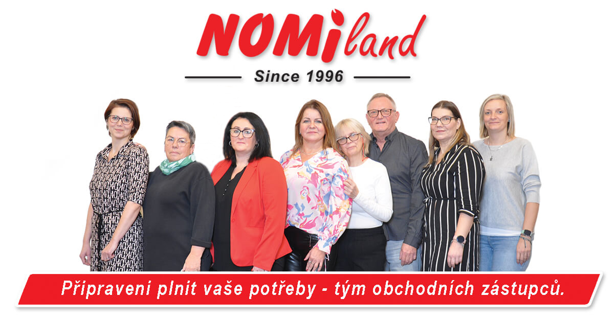 Tým obchodních zástupců Nomiland - odborníci na školní a edukační pomůcky a vybavení, vždy připraveni pomoci.