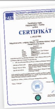 Certifikát TZÚS Praha pro sérii Kouzelný nábytek